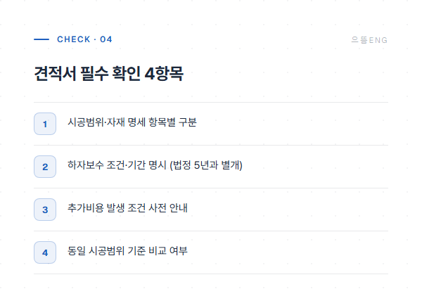 견적서 필수 확인 4항목